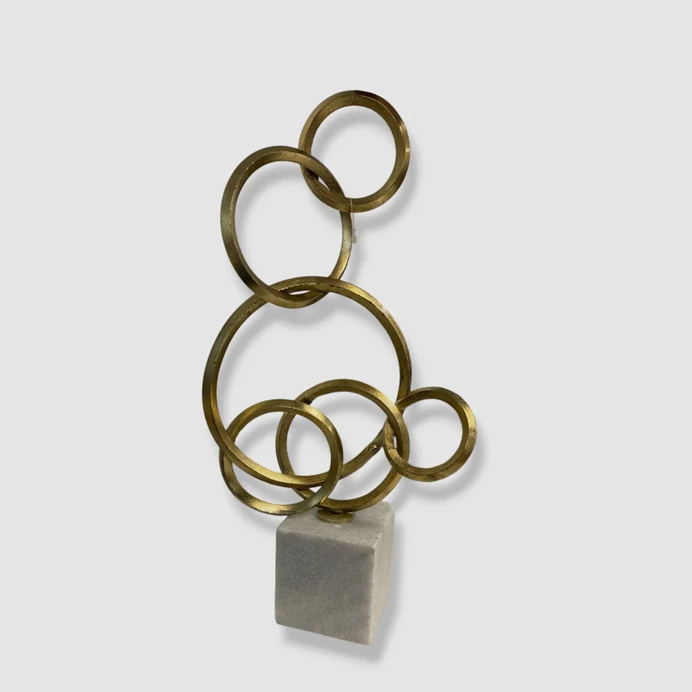 $125 Modern Home Decor Gold 6 Ring Sculpture